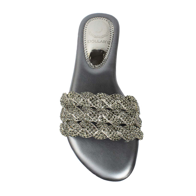 Ghaliyah Opulent Grey Flat Slippers