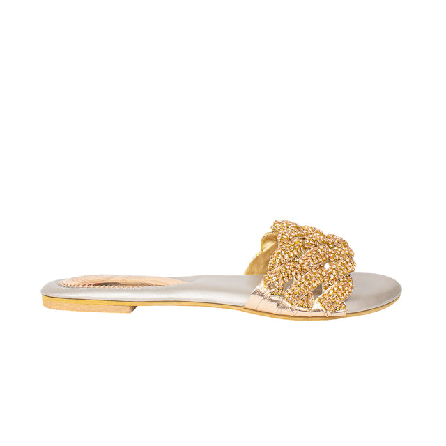 Ghaliyah Luxurious Rose Flat Slippers