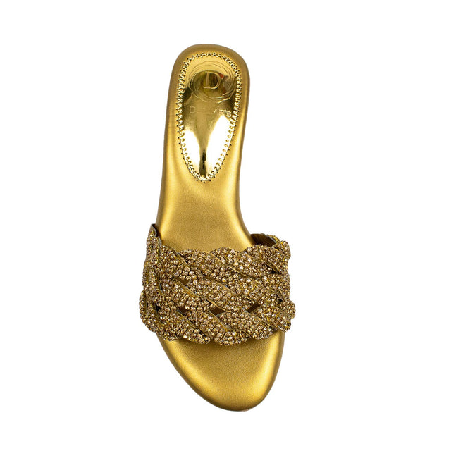 Ghaliyah Stylish Bronze Block Heel Sandals