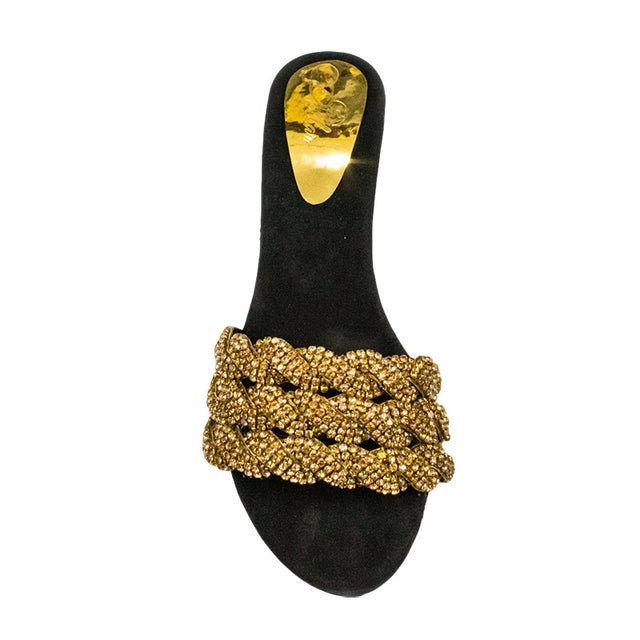 Handcrafted Gold Wedge Sandals