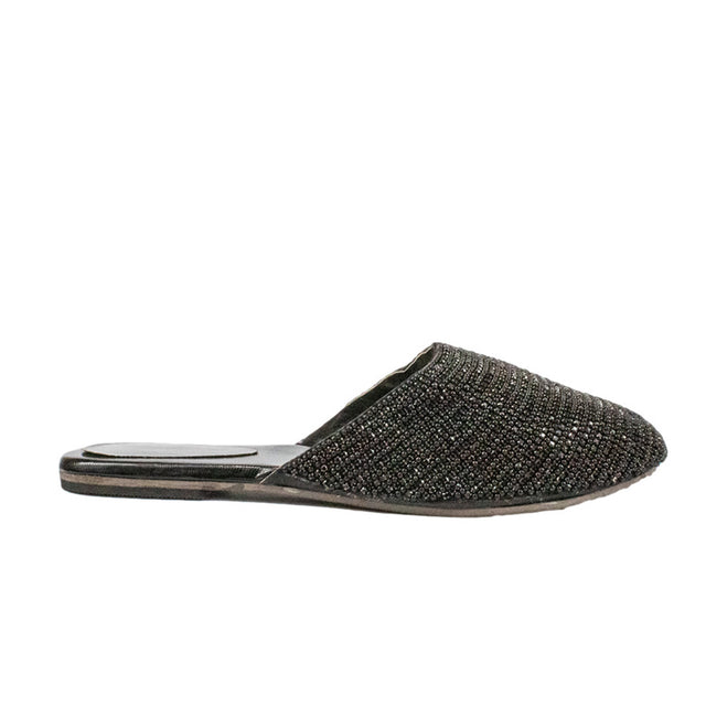 Opulent Black Flat Slippers