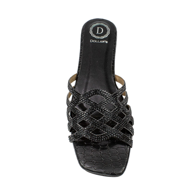 Fiona Handmade Full Black Flat Slippers