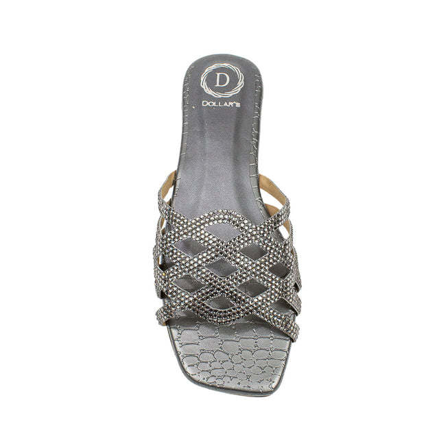 Fiona Handmade Full Grey Flat Slippers