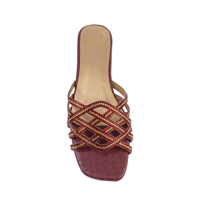 Fiona Trendy Maroon Flat Slippers