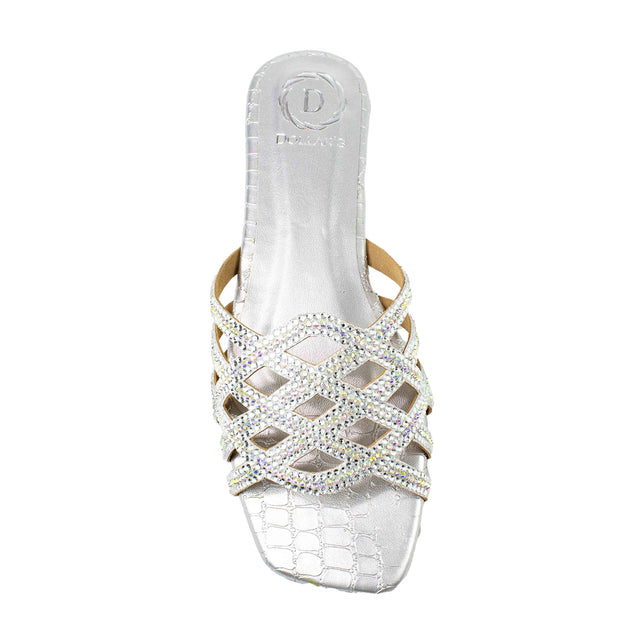 Fiona Statement Silver Flat Slippers