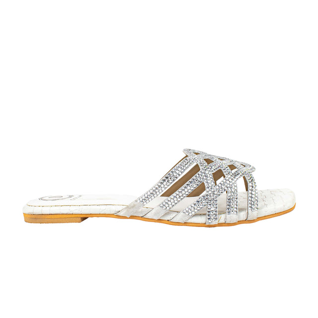 Fiona Sleek-modern White Flat Slippers