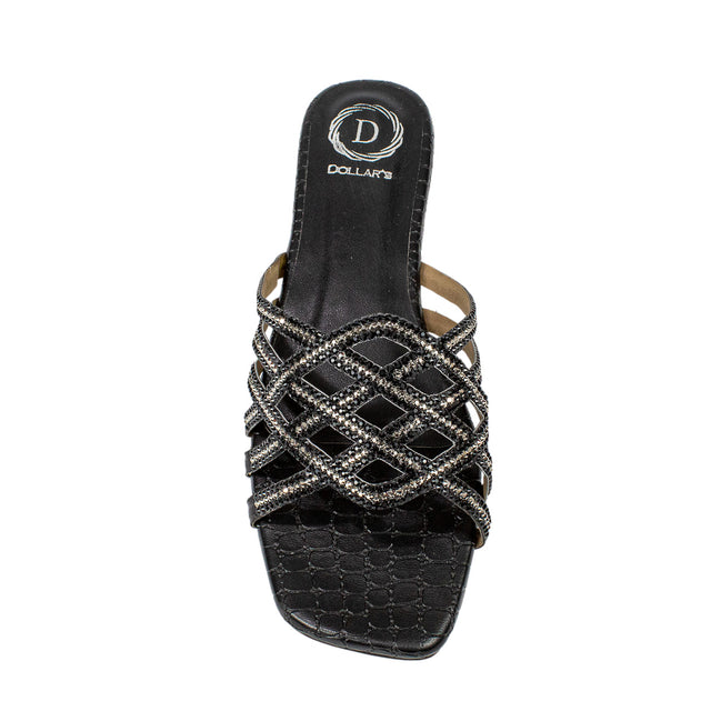 Fiona Regal Black Flat Slippers