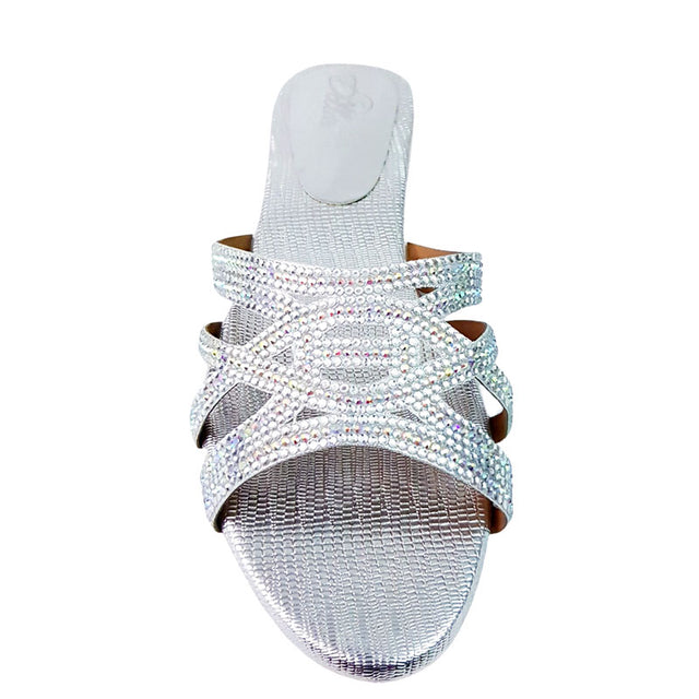 Elevated Silver Flat Slippers