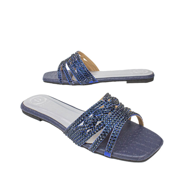 Salwa Regal Navy Blue Flat Slippers