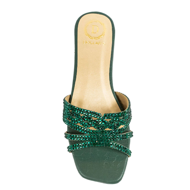 Salwa Regal Green Flat Slippers
