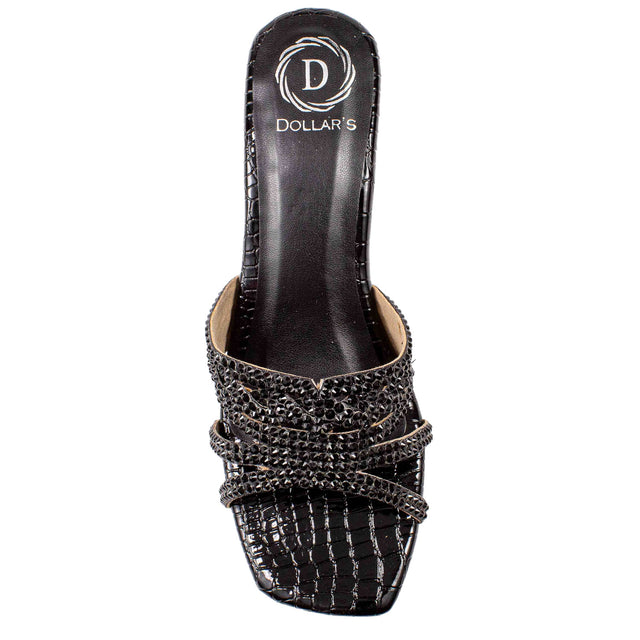 Salwa Opulent Black Block Heel Sandals