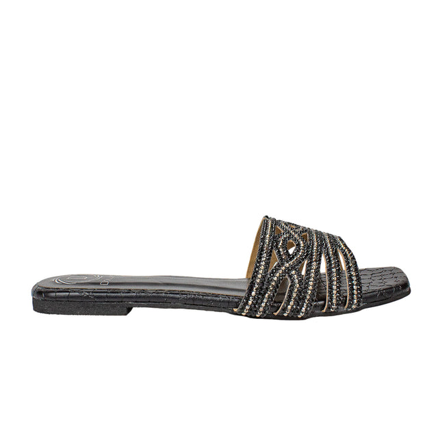 Faryal Timeless Black Flat Slippers