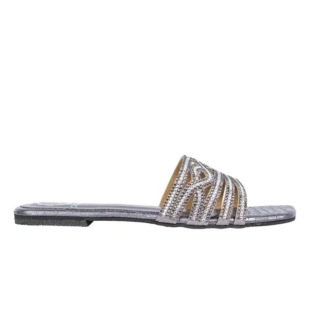 Faryal Iconic-fit Grey Flat Slippers