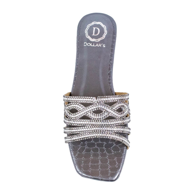 Faryal Iconic-fit Grey Flat Slippers
