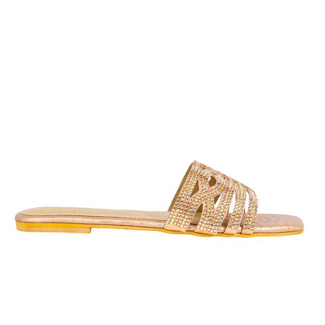 Faryal Enchanting Rose Flat Slippers