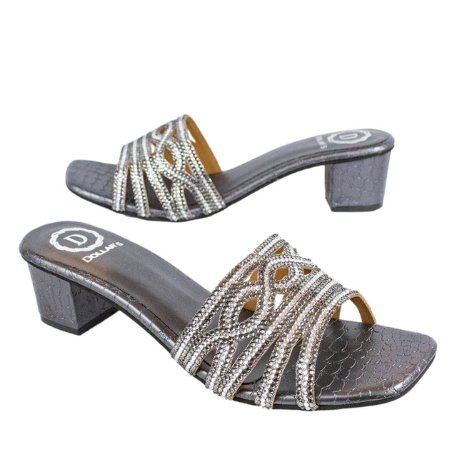 Faryal Trendy Grey Block Heel Sandals