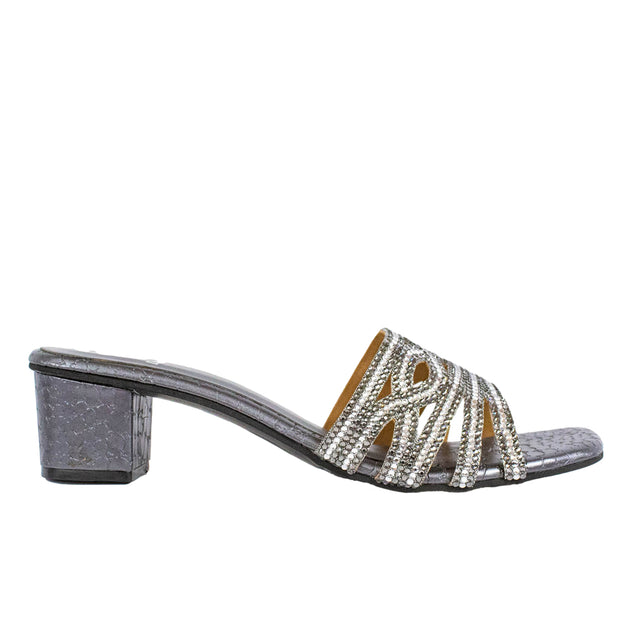 Faryal Trendy Grey Block Heel Sandals