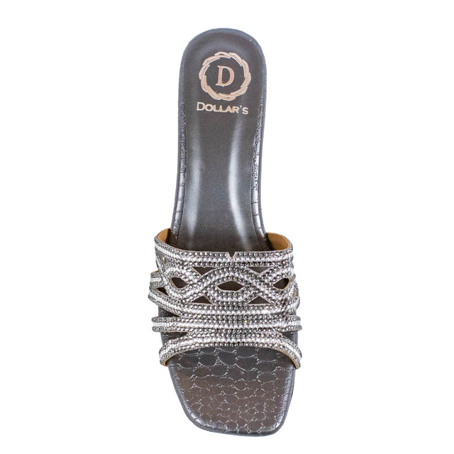 Faryal Trendy Grey Block Heel Sandals
