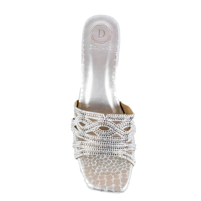 Faryal Refined Silver Block Heel Sandals