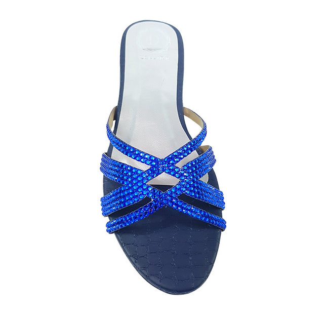 Layal Sleek Blue Flat Slippers