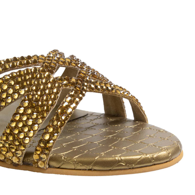 Layal Captivating Bronze Flat Slippers