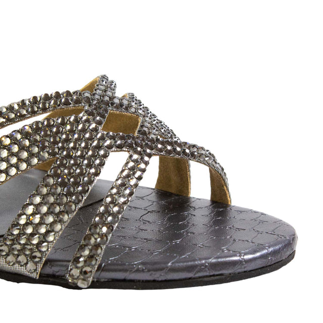 Layal Sleek Grey Flat Slippers