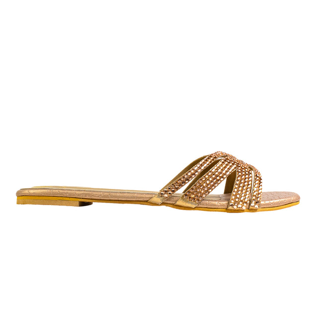 Layal Luxe Rose Flat Slippers