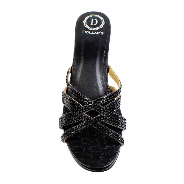 Layal Regal Black Block Heel Sandals