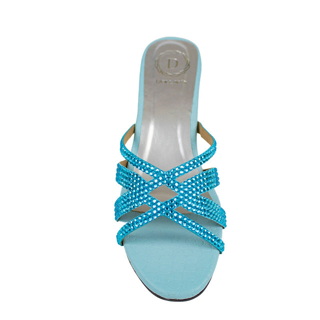 Layal Elevated Baby Blue Block Heel Sandals
