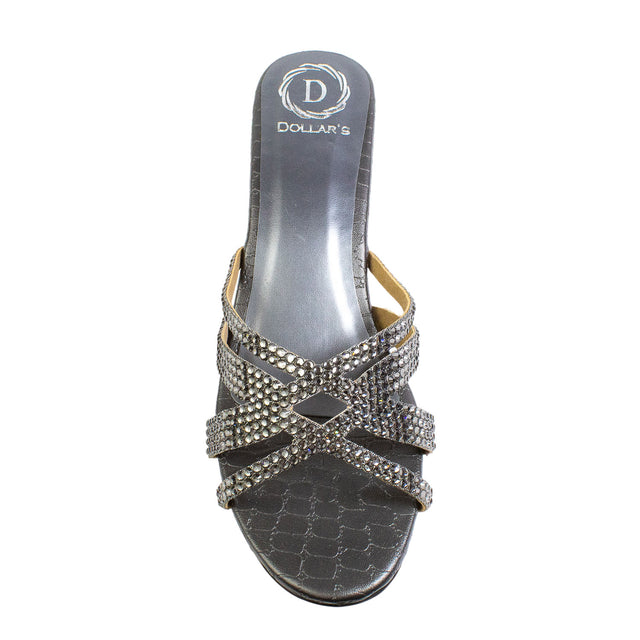 Layal Iconic-fit Grey Block Heel Sandals