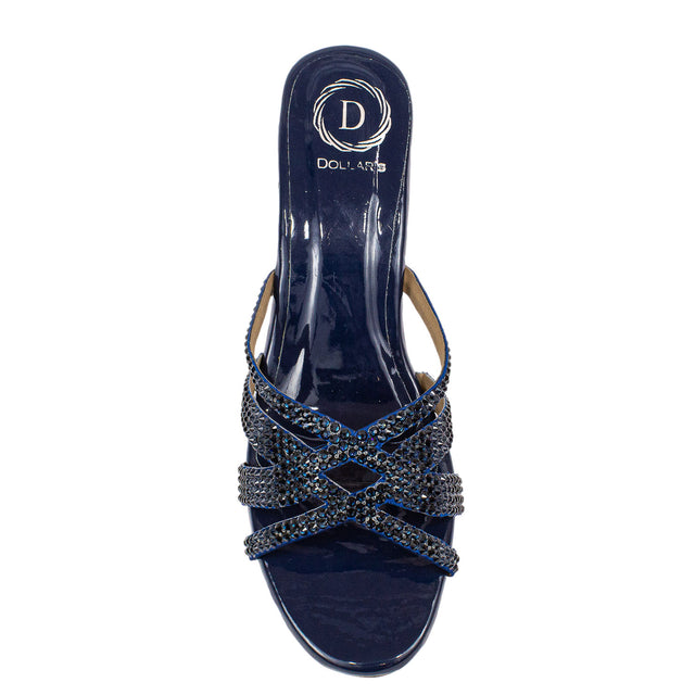 Layal Stylish Navy Blue Block Heel Sandals