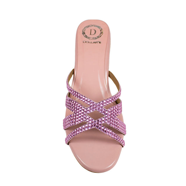 Layal Elegant Pink Block Heel Sandals