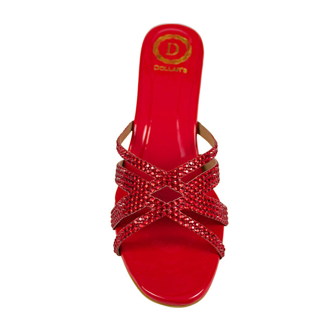 Layal Sleek-modern Red Block Heel Sandals