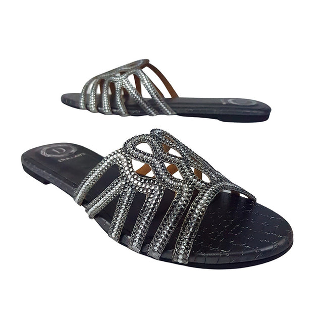 Elevated Grey Flat Slippers
