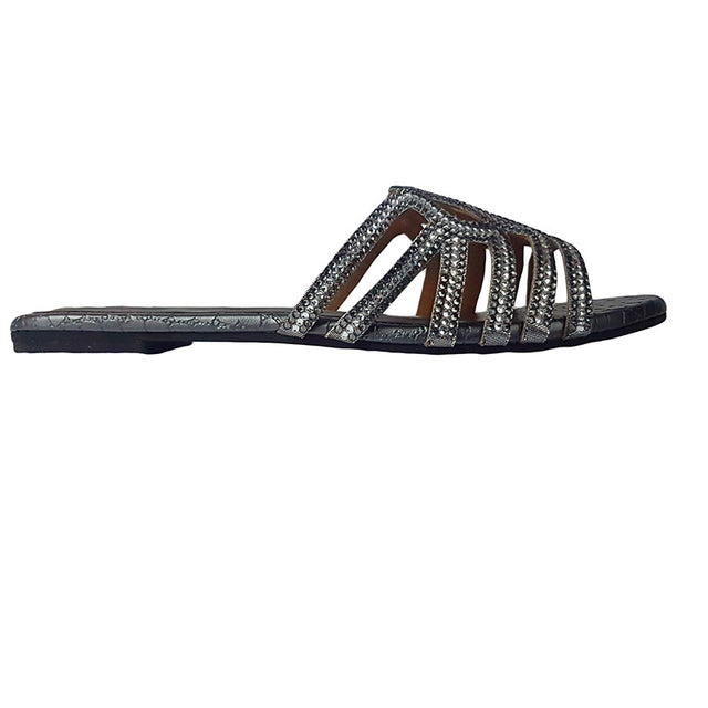 Elevated Grey Flat Slippers