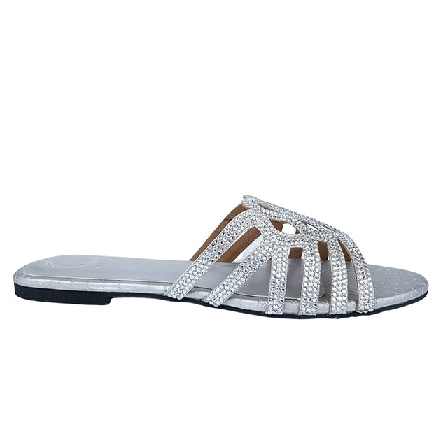 Regal Silver Flat Slippers