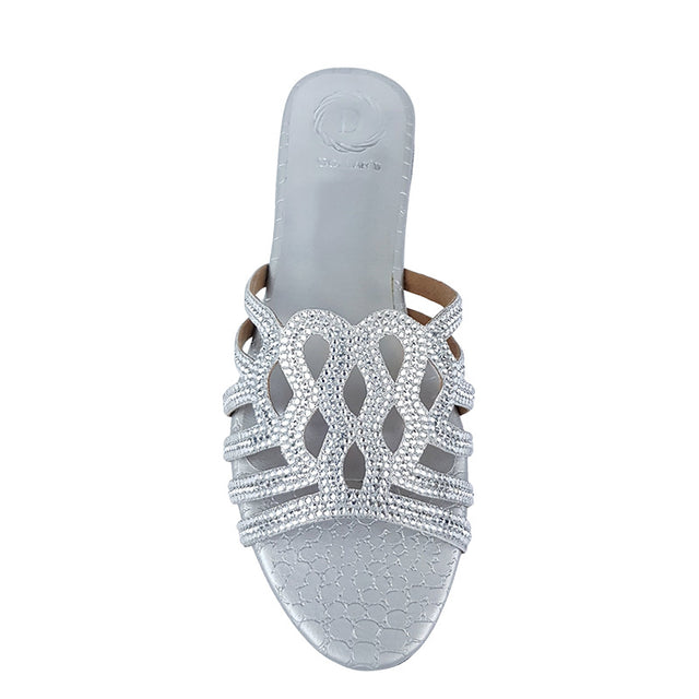 Regal Silver Flat Slippers