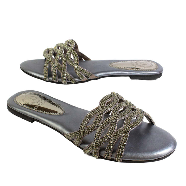 Sophisticated-casual Grey Flat Slippers