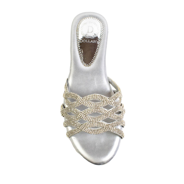 Captivating Silver Flat Slippers