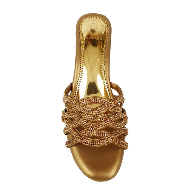 Edgy Bronze Block Heel Sandals