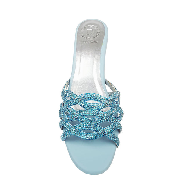 Chic Baby Blue Block Heel Sandals