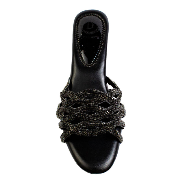 Edgy Black Block Heel Sandals