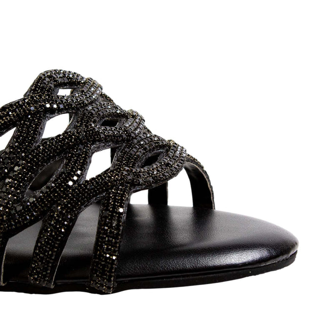Edgy Black Block Heel Sandals