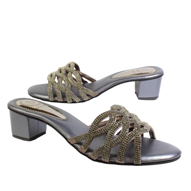 Modern Grey Block Heel Sandals