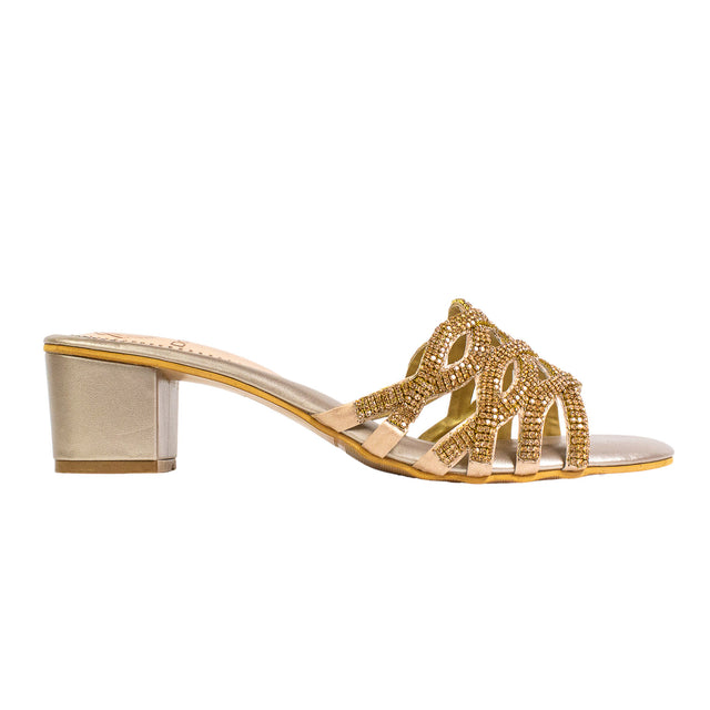 Elegant Rose Block Heel Sandals