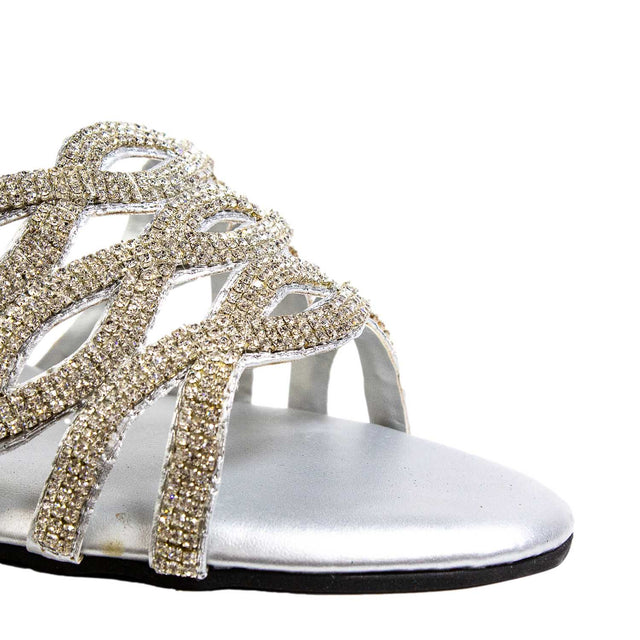 Handcrafted Silver Block Heel Sandals