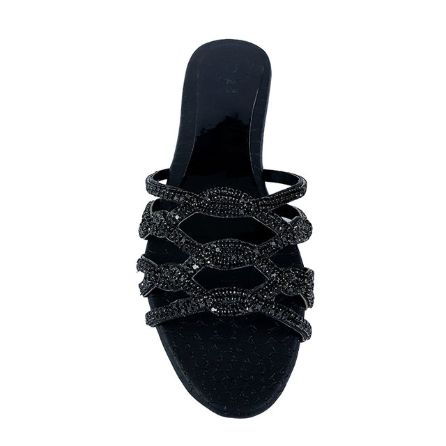 Elevated Black Flat Slippers