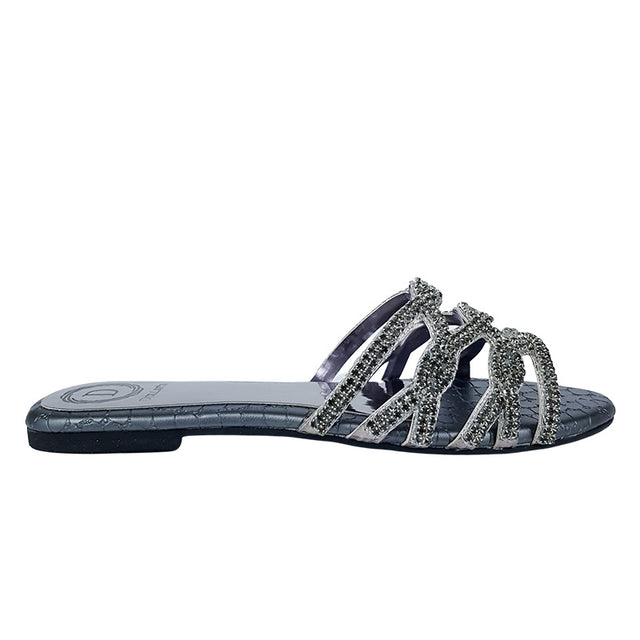 Iconic-fit Grey Flat Slippers