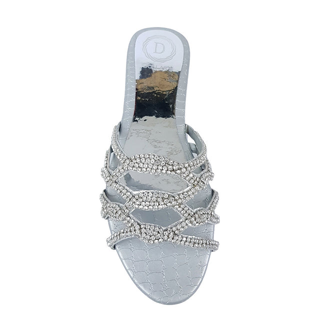 Exclusive Silver Flat Slippers