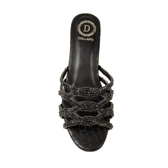 Couture-inspired Black Block Heel Sandals